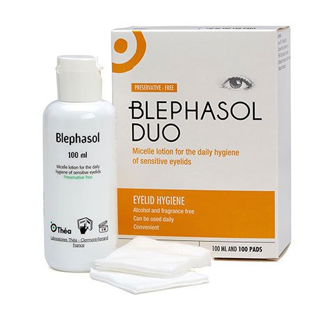 Thea Blephasol Duo Eyelid Hygiene Lotion 100ml with 100 Pads - TWIN PACK